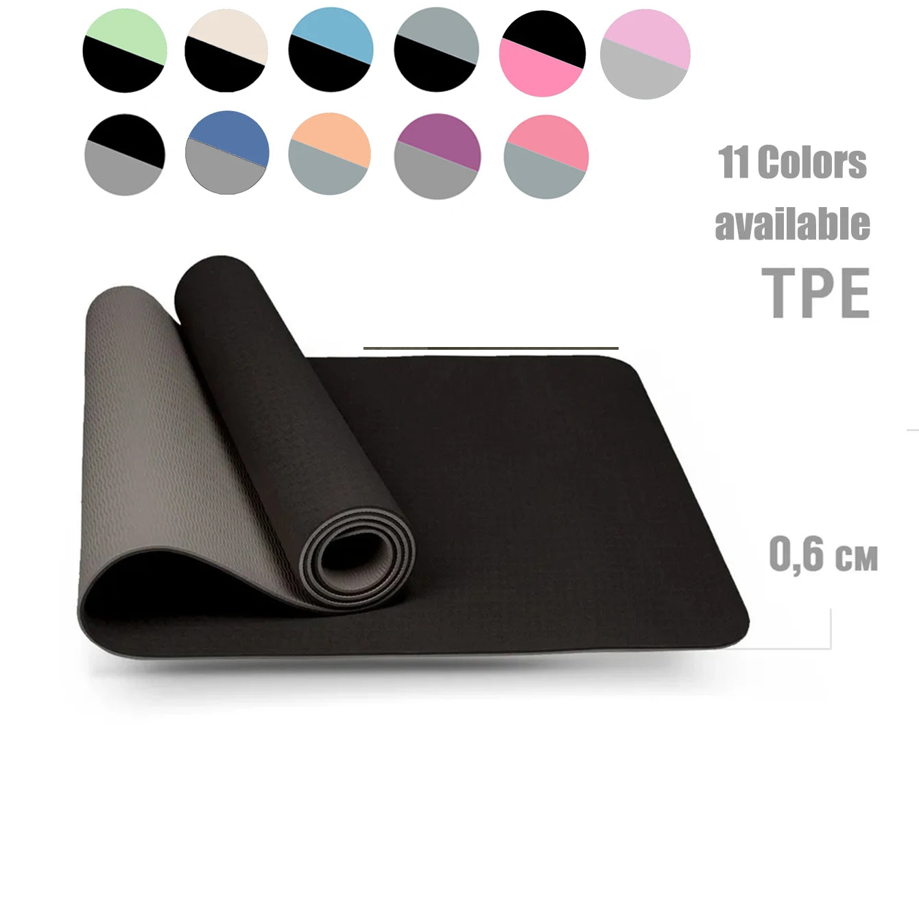 VIVRA GripMat non-slip TPE yoga mat with strap